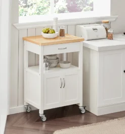 SoBuy Küchenwagen, Küchenschrank, Getränkewagen Fürs Büro FKW22-WN -Kaufland Verkäufe 345686321f9e9b10e29860223c46b70f