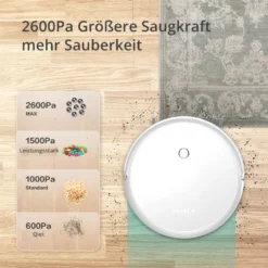 SmartAI Saugroboter Staubsauger Roboter APP Fernbedienung 2600Pa Staubsauger Weiß -Kaufland Verkäufe 34905b803298b43e69d07fbd40ce6d39