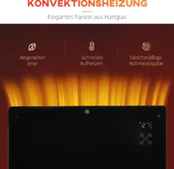 HOMCOM Heizlüfter Elektroheizung 1000/2000W Konvektor-Heizung Freistehend/ Wandmontage Mit Timer Leise Heizung Mit Fernbedienung Und LED-Display Kippschutz Für Raum 25 M² Schwarz 78 X 24 X 52cm -Kaufland Verkäufe 351aa93dd8197de624162e97c4c7900b