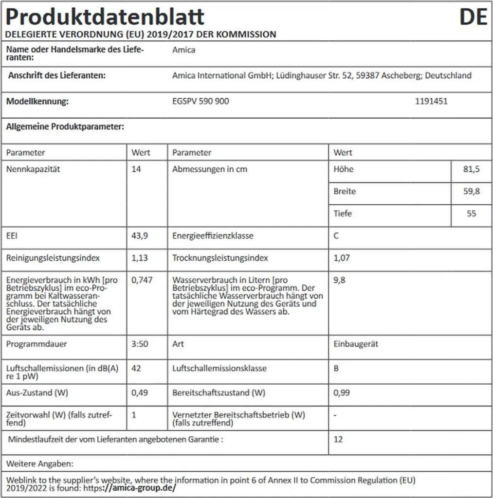 Amica - EGSPV 590 900 - Vollintegrierbarer Geschirrspüler - 60 Cm 7 Amica - EGSPV 590 900 - Vollintegrierbarer Geschirrspüler - 60 Cm – Bild 5