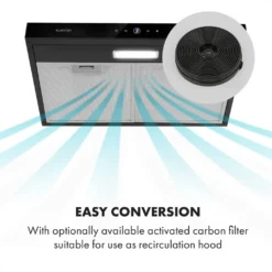 Contempo Neo Unterbau-Abzugshaube 60cm 175m³/h Edelstahl LED Acryl Schwarz -Kaufland Verkäufe 37547a65b688c5bcc38ff0badc730419