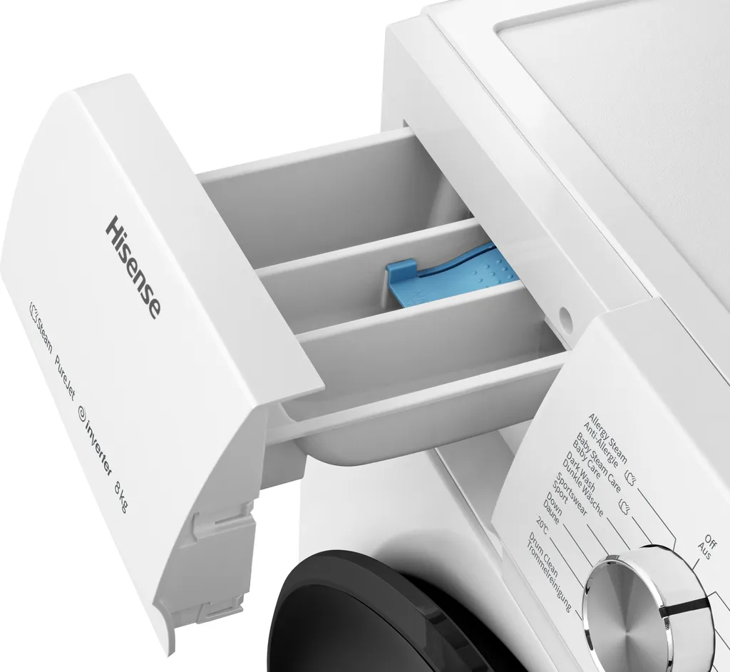 Hisense Waschmaschine WFQA8014EVJM - 8 Kg Fassungsvermögen - 1400 U/min - Inverter PowerDrive Motor - AquaStop - TotalWeight Control - SteamTech - StableTech - Kindersicherung 7 Hisense Waschmaschine WFQA8014EVJM - 8 Kg Fassungsvermögen - 1400 U/min - Inverter PowerDrive Motor - AquaStop - TotalWeight Control - SteamTech - StableTech - Kindersicherung – Bild 5