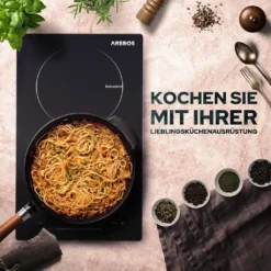 AREBOS Induktionskochfeld 3000W, 2 Kochfelder, 30 Cm, Autark Mit Sensor Touch, Timer, Kindersicherung, Überhitzungsschutz, Autoabschaltung -Kaufland Verkäufe 39367abca58e8b12768854b0f64b7e47