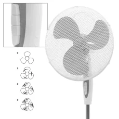 ECD Germany Standventilator 45W, Ø 40cm, Weiß/Grau - Leise, 3 Geschwindigkeitsstufen - Standfuß Höhenverstellbar 102-120 Cm - 90° Oszillazion 30° Neigbar - Ventilator Standlüfter Luftkühler Bödenventilator -Kaufland Verkäufe 3958ad78a0bee4e8c87a2d6adf3ec9fb