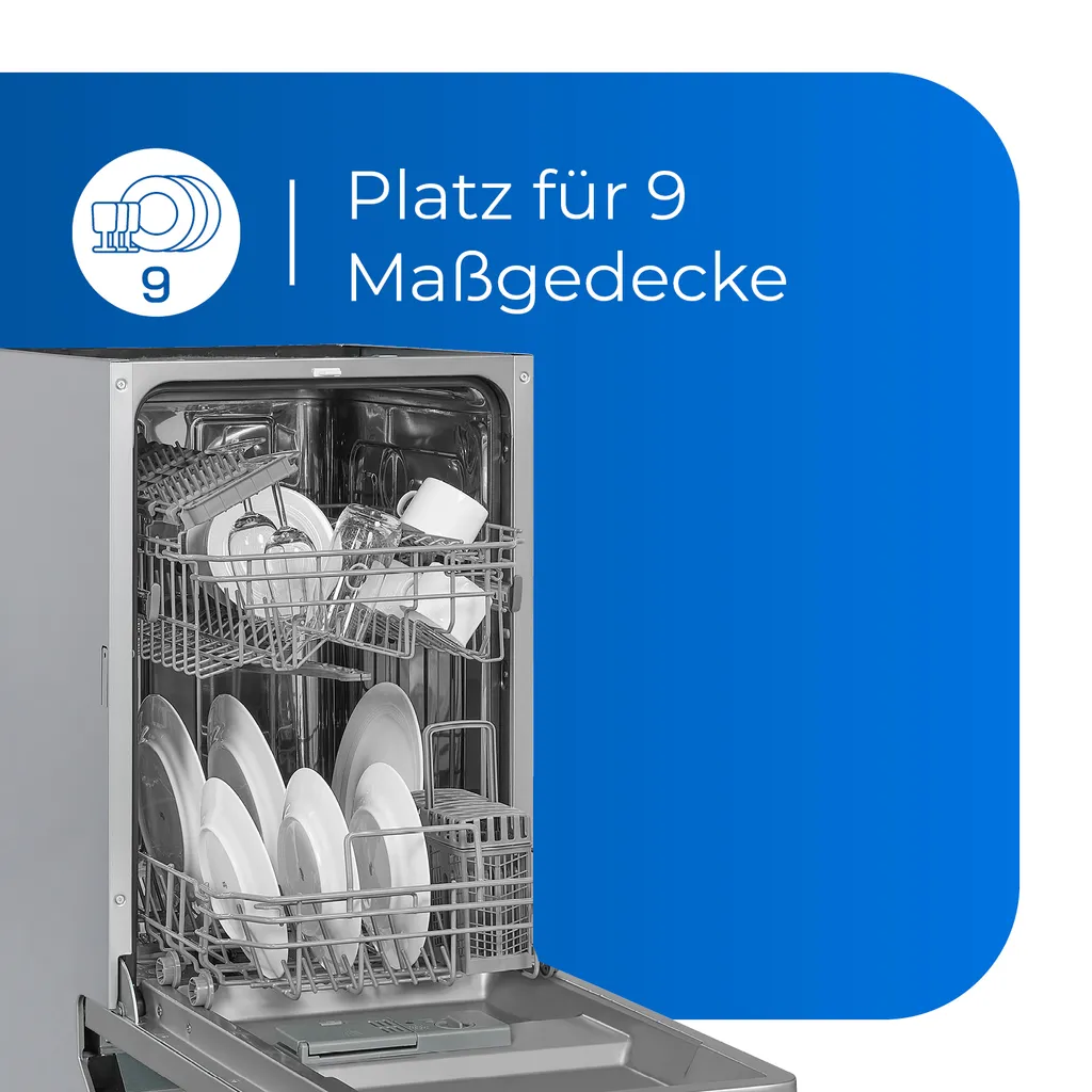 Exquisit Einbaugeschirrspüler EGSP9309-EF-030E Inox | Edelstahlfront | 9 Gedecke | Inox 5 Exquisit Einbaugeschirrspüler EGSP9309-EF-030E Inox | Edelstahlfront | 9 Gedecke | Inox – Bild 3