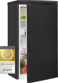 Exquisit Vollraumkühlschrank KS85-V-091F SchwarzPV | 75 L Nutzinhalt | Schwarz