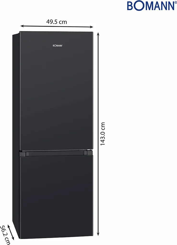 Bomann Kühl-/Gefrierkombination KG 320.2 Schwarz 175 Liter 7 Bomann Kühl-/Gefrierkombination KG 320.2 Schwarz 175 Liter – Bild 5