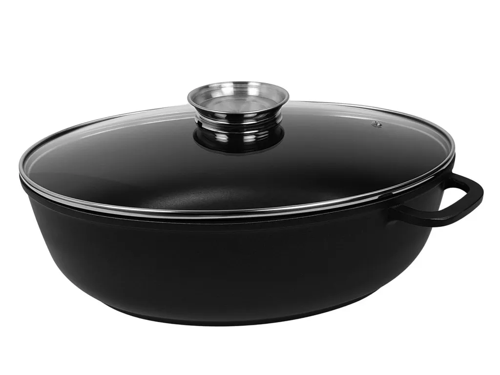 Aluguss Bräter Gänsebräter Schmorrtopf Alugussbräter Antihaft Mit Glasdeckel 4 Aluguss Bräter Gänsebräter Schmorrtopf Alugussbräter Antihaft Mit Glasdeckel – Bild 2