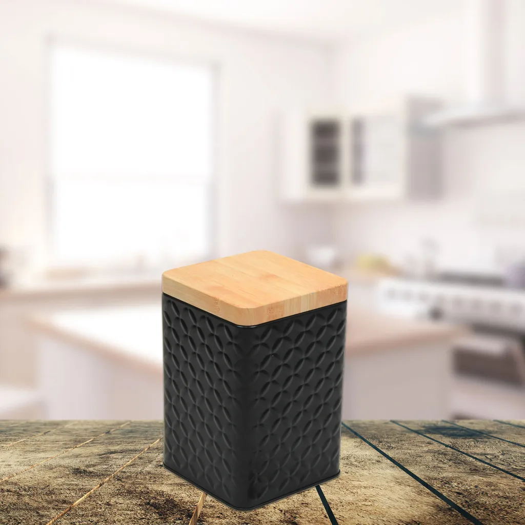 2er Set Metall Vorratsdose Mit Deckel 16x10,5x10,5cm - Schwarz 11 2er Set Metall Vorratsdose Mit Deckel 16x10,5x10,5cm - Schwarz – Bild 9