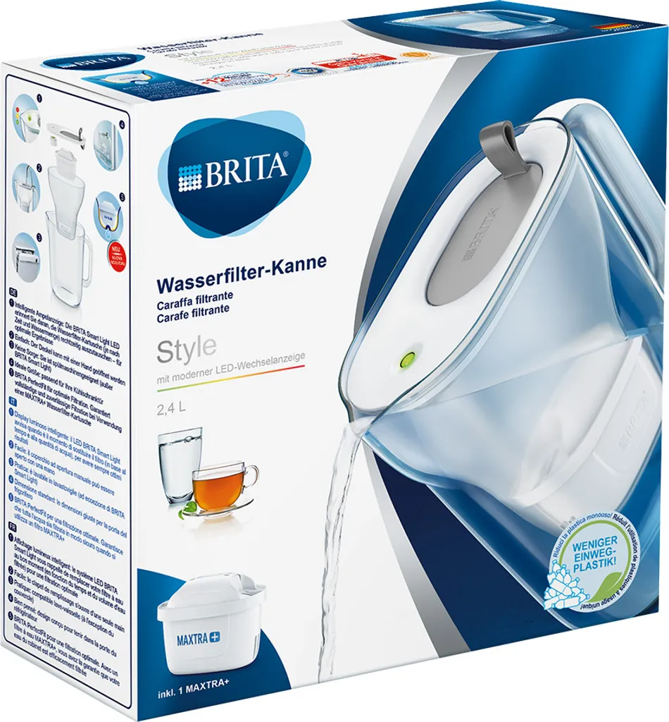 Brita Wasserfilter-Kanne Style Hellgrau 5 Brita Wasserfilter-Kanne Style Hellgrau – Bild 3