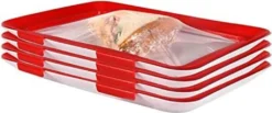 Konservierungsschale Für Lebensmittel Waste Food Preservation Tray Vakuum Frische Aufbewahrung Tablett Mit Elastischen Film Schnalle Dichtung Vorratsbehälter Set Küchenhelfer (4pcs)