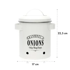 Klarstein Granrosi Iowa Zwiebeltopf Zwiebel-Vorratsdose Zwiebelbox Zwiebelbehälter , Emaille-Stahlblech , Ca. 17 X 22,5 X 14 Cm (BxHxT) , Rostfrei , Lüftungsöffnungen , Füllmenge: Ca. 1,6 Kg Zwiebeln , Seitengriffe , Creme 13 Klarstein Granrosi Iowa Zwiebeltopf Zwiebel-Vorratsdose Zwiebelbox Zwiebelbehälter , Emaille-Stahlblech , Ca. 17 X 22,5 X 14 Cm (BxHxT) , Rostfrei , Lüftungsöffnungen , Füllmenge: Ca. 1,6 Kg Zwiebeln , Seitengriffe , Creme -Kaufland Verkäufe 3b3fa02664eeaf4efa92132bf0170d57