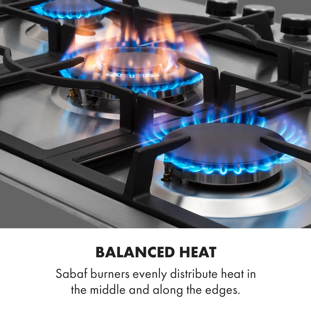 Klarstein Gasherd Kochfeld Einbau-Gaskochfeld - Sabaf-Brenner - Gaskochfeld Für Propan/Erdgas - Einbau Gasherd Glaskeramik 5-Flammig - Silber Einbau Gas Kochfeld Gasherd 5 Platten Kochfelder Herdplatte Kochplatte Einbaukochfeld 5 Klarstein Gasherd Kochfeld Einbau-Gaskochfeld - Sabaf-Brenner - Gaskochfeld Für Propan/Erdgas - Einbau Gasherd Glaskeramik 5-Flammig - Silber Einbau Gas Kochfeld Gasherd 5 Platten Kochfelder Herdplatte Kochplatte Einbaukochfeld – Bild 3