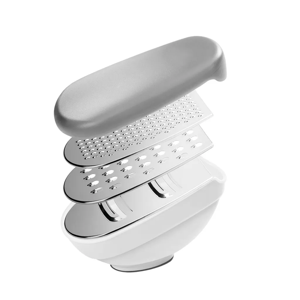 Universalreibe Mit Behälter & Deckel Käsereibe Handreibe Käsehobel 3 In 1 Reibe, Menge:1 5 Universalreibe Mit Behälter & Deckel Käsereibe Handreibe Käsehobel 3 In 1 Reibe, Menge:1 – Bild 3