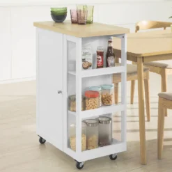 SoBuy FKW75-WN Küchenwagen Servierwagen Beistellwagen Rollwagen Mit 1 Tür Und 3 Regalböden Weiß-Natur BHT Ca.: 60x90x40cm 12 SoBuy FKW75-WN Küchenwagen Servierwagen Beistellwagen Rollwagen Mit 1 Tür Und 3 Regalböden Weiß-Natur BHT Ca.: 60x90x40cm -Kaufland Verkäufe 3b9a1ef86765c1d9e0afc2272914da2b