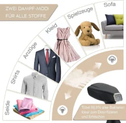 LEBENLANG Steamer Dampfglätter ( 1500W, 300ml, Quick & Go Automatik ) LCD Hand Dampfbürste Dampfglätter Kleidung & Hemden Bügeln - Dampfbügler Reise Bügeleisen Dampf Bügel - Steam Iron Bügelmaschine… Schwarz -Kaufland Verkäufe 3c25923eb760dd6b654fa8cb0cc5ba9d