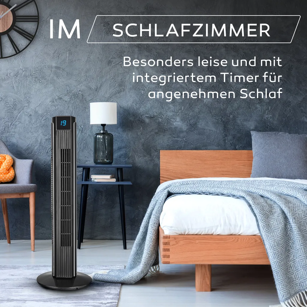Turmventilator Mit Fernbedienung Leise 80 Cm Ventilator Timer Säulenventilator 6 Turmventilator Mit Fernbedienung Leise 80 Cm Ventilator Timer Säulenventilator – Bild 4