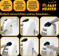 Starlyf® Fast Heater - 400W Tragbare Und Leistungsstarke Steckdosen-Mini-Heizung Schwarz - Original Aus Der TV-Werbung -Kaufland Verkäufe 3d90be408995ccecb75b6357e9782c7f