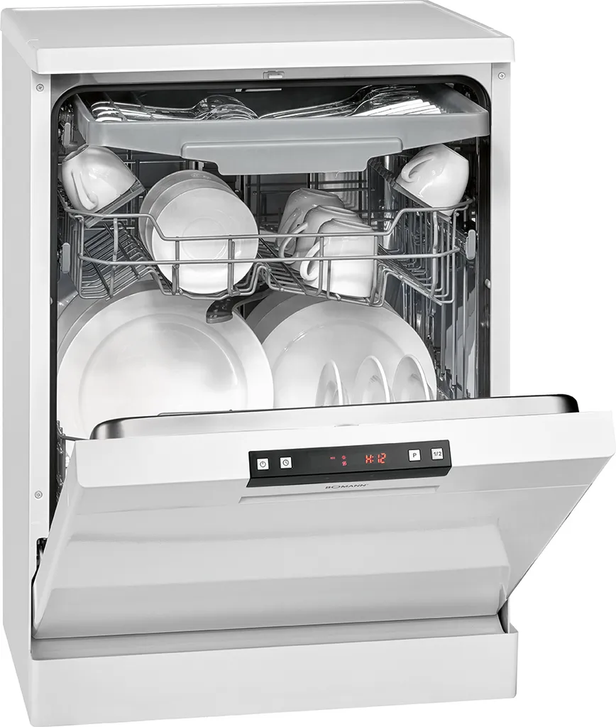 Bomann Geschirrspüler GSP 7410 Weiß, Stand / Unterbaufähig, 60 Cm Ausführung, 14 Maßgedecke, 6 Programme, LED- Display 6 Bomann Geschirrspüler GSP 7410 Weiß, Stand / Unterbaufähig, 60 Cm Ausführung, 14 Maßgedecke, 6 Programme, LED- Display – Bild 4