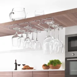 2er Set Weinglashalter Gläserhalter Gläserschiene Ständer Halter Für Weingläser, Größe:26 Cm