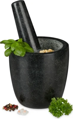 Relaxdays Granit Mörser Mit Stößel Hoch