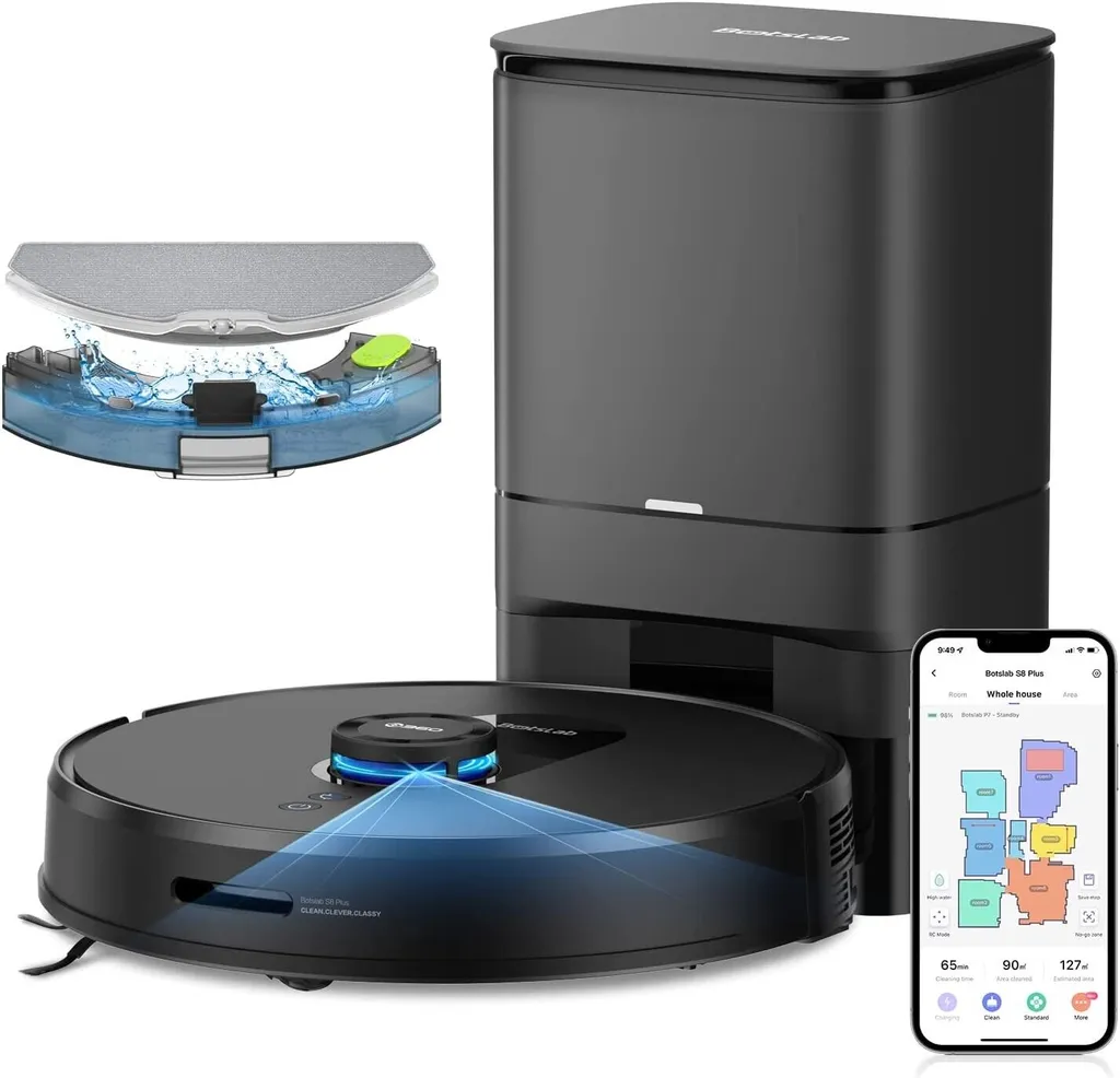 360 SMARTAI Botslab S8 Plus Staubsauger Roboter Mit Absaugstation 4L, 2700Pa Saugroboter Mit Wischfunktion Lasernavigation,Kartierung Mehrerer Etagen 3 360 SMARTAI Botslab S8 Plus Staubsauger Roboter Mit Absaugstation 4L, 2700Pa Saugroboter Mit Wischfunktion Lasernavigation,Kartierung Mehrerer Etagen