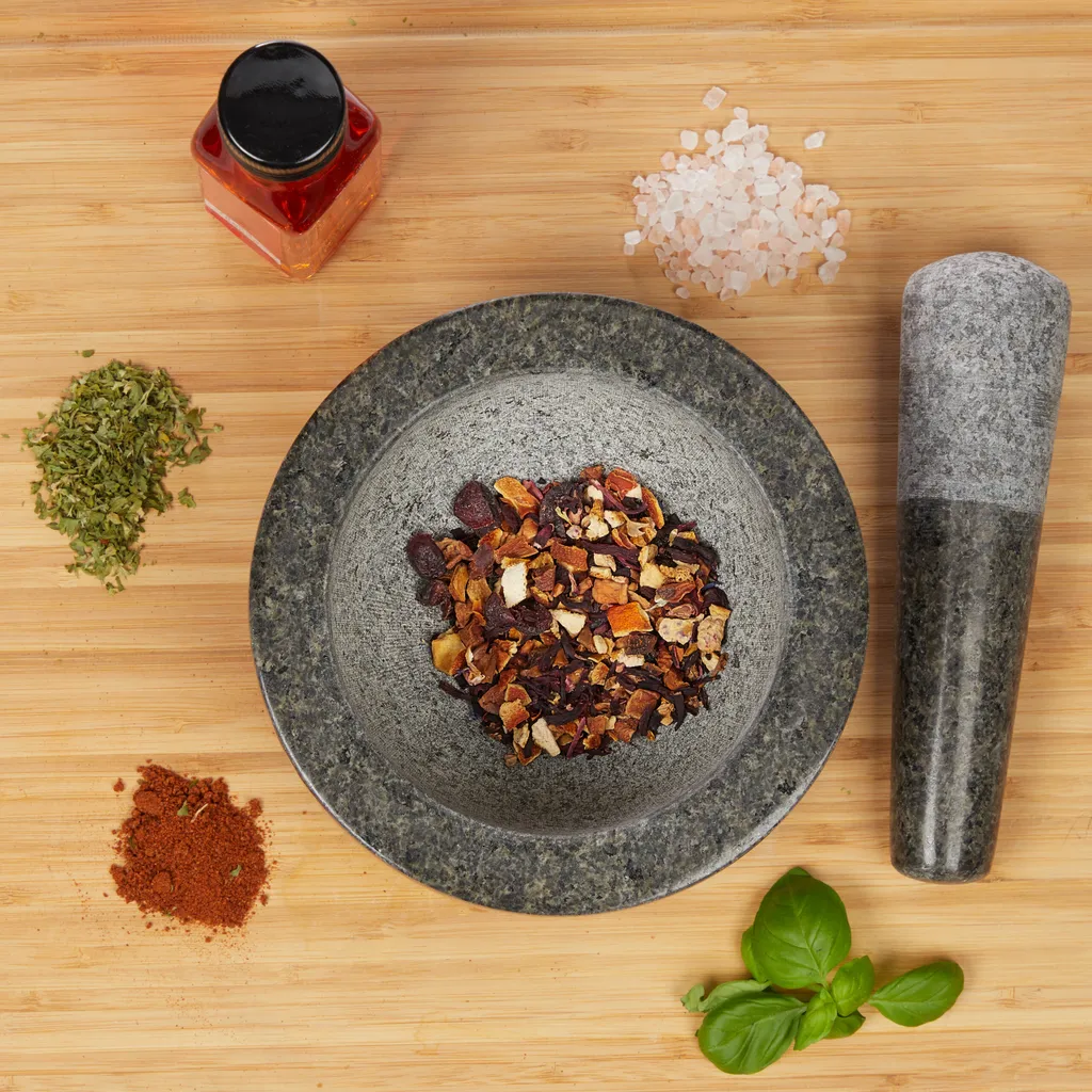 Relaxdays Granit Mörser Mit Stößel 16 Cm 7 Relaxdays Granit Mörser Mit Stößel 16 Cm – Bild 5