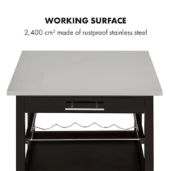 Klarstein Vermont - Küchenwagen, Servierwagen, Küchenrollwagen, 4 Etagen, DREI Ablagen, Herausnehmbare Schublade, Flaschenablage, Edelstahl-Arbeitsplatte, Echtholz, Rollen, Dunkelbraun 15 Klarstein Vermont - Küchenwagen, Servierwagen, Küchenrollwagen, 4 Etagen, DREI Ablagen, Herausnehmbare Schublade, Flaschenablage, Edelstahl-Arbeitsplatte, Echtholz, Rollen, Dunkelbraun -Kaufland Verkäufe 3eea75b692ed2d124a527c0e3910a403