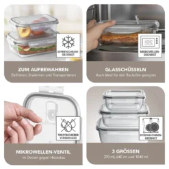 GOURMETmaxx Glas-Frischhaltedosen Klick-it Mit Mikrowellen-Ventil - 6-teilig - Grau 13 GOURMETmaxx Glas-Frischhaltedosen Klick-it Mit Mikrowellen-Ventil - 6-teilig - Grau -Kaufland Verkäufe 3f09eeabc38743b618272f5196885442