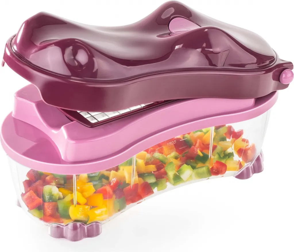 Genius Nicer Dicer Fun Hippo (14 Teile) Inkl. Spiralschneider Küchengerät Allesschneider Gemüseschneider In Rubinrot; A3 8 Genius Nicer Dicer Fun Hippo (14 Teile) Inkl. Spiralschneider Küchengerät Allesschneider Gemüseschneider In Rubinrot; A3 – Bild 6