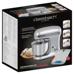 Classbach® Küchenmaschine Knetmaschine Set Mit Küchenwaage Digital, 1200 Watt Motor Mit 6 Geschwindigkeiten, Leise Rührmaschine 5 Liter Schüssel Inkl. 3 Aufsätze Und Spritzschutz, C-KM 4004 W -Kaufland Verkäufe 413311df97e078806a79de39651dadc2