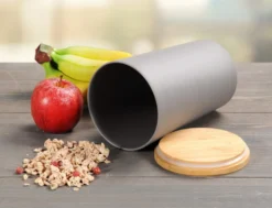 KESPER Vorratsdose, Kunststoff Mit Bambusdeckel, Grau, Ø 11,5 Cm, Höhe: 18,7 Cm, 32601 -Kaufland Verkäufe 416fce538deb196f31e8fefdb02aa2aa