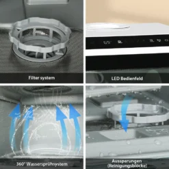 Puluomis Geschirrspüler 5L Geschirrspülmaschine Mini Spülmaschine Tischgeschirrspüler 45cm Freistehend, Funktioniert Mit/ohne Wasseranschluss, Kompakt, Für Büro, Kleine Wohnung, Camping, Wohnwagen, Weiß -Kaufland Verkäufe 41e2e4104500f98062c935278f02fe5b