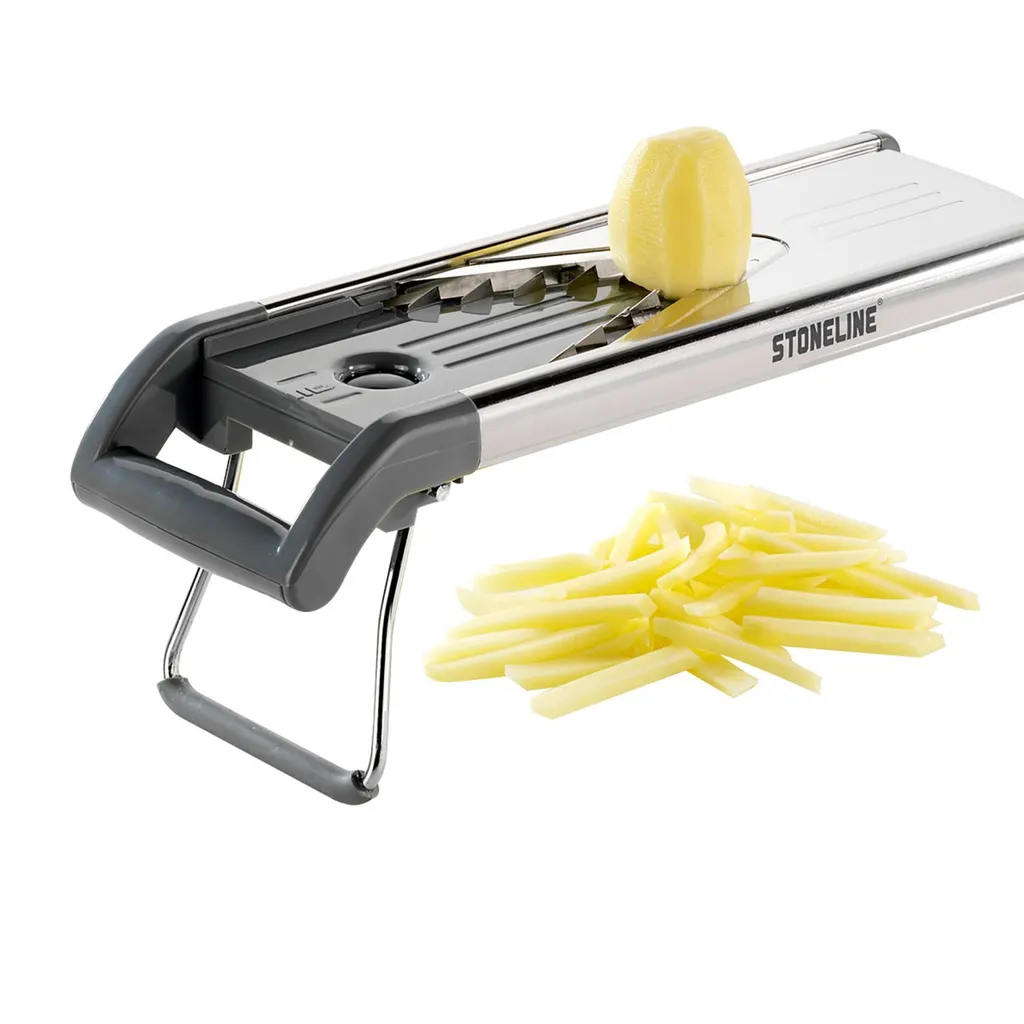 Stoneline Edelstahl Gemüsehobel Mit 5 Schneideinsätzen 13 Stoneline Edelstahl Gemüsehobel Mit 5 Schneideinsätzen – Bild 11