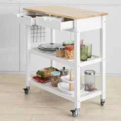 SoBuy Küchenwagen Mit 2 Schubladen Rollwagen Konsolentisch Weiß FKW68-WN -Kaufland Verkäufe 4221ef0c9bc4db7707b8e62761b13e99