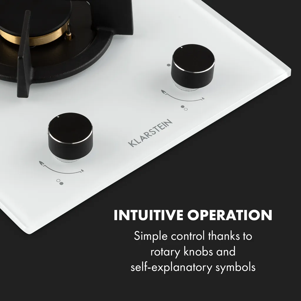 Klarstein Goldflame Domino Gaskochfeld , 2-flammig , Autark , 30 Cm , Einbau , Messing-Brenner , Erdgas/Propangas , Sicherheitsventile , Automatische Abschaltung , Topfträger Aus Gusseisen , Inkl. Schlauch Und Druckminderer , Glaskeramik Ø 8 Mm , Weiß 6 Klarstein Goldflame Domino Gaskochfeld , 2-flammig , Autark , 30 Cm , Einbau , Messing-Brenner , Erdgas/Propangas , Sicherheitsventile , Automatische Abschaltung , Topfträger Aus Gusseisen , Inkl. Schlauch Und Druckminderer , Glaskeramik Ø 8 Mm , Weiß – Bild 4