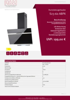 PKM Dunstabzugshaube Kopffreihaube Wandhaube Wandesse S23-60 ABPX Schwarz 60 Cm -Kaufland Verkäufe 42cb3f46ff5acf108cc65f95f7846a06