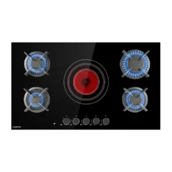 Klarstein MultiChef 5 Kombi-Gaskochfeld Gas/Glaskeramik 5 Zonen