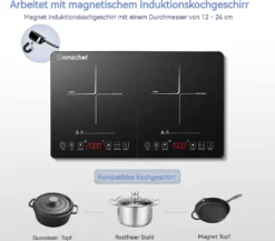AMZCHEF Induktionskochfeld 2 Platten - 3500W - Induktionskochplatte Mit Sensor-Touch-Steuerung,Timer,3-Stunden-Timer,10 Temperaturstufen -Kaufland Verkäufe 432856d8cfc99b6e19cffd5f86013d12