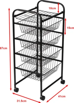 Küchenwagen ’Rudbjerg’ Mit 4 Gitterkörben Metall Schwarz 11 Küchenwagen ’Rudbjerg’ Mit 4 Gitterkörben Metall Schwarz -Kaufland Verkäufe 4503ff04e2188c1ad8b6cdcb98f9ea18