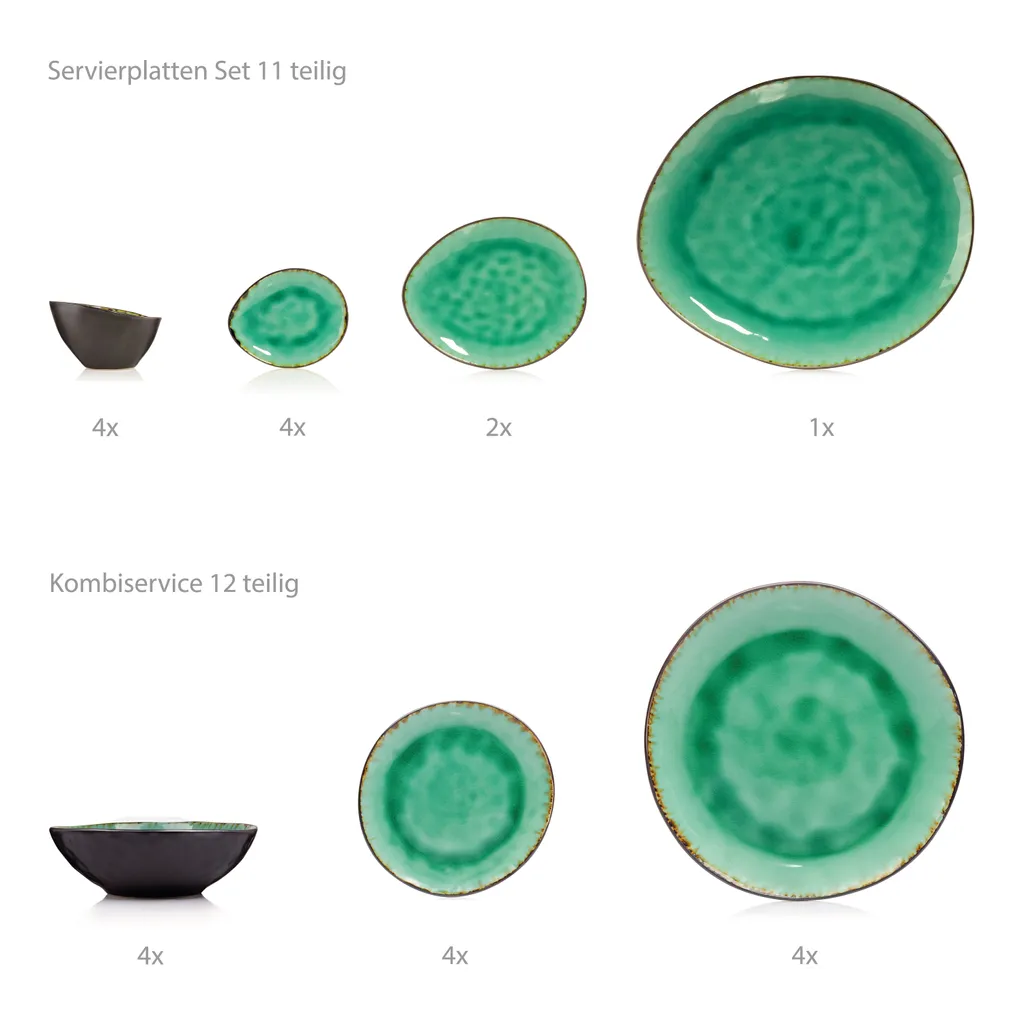 Sänger SÄNGER Steingut Geschirrset Palm Beach, Tafelservice & Servierplatten Set 23 Teilig Für 4 Personen 7 Sänger SÄNGER Steingut Geschirrset Palm Beach, Tafelservice & Servierplatten Set 23 Teilig Für 4 Personen – Bild 5