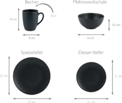 CreaTable 23145 Kombiservice Soft Touch Black Für 4 Personen, Steinzeug, Schwarz (1 Set, 16-teilig) 14 CreaTable 23145 Kombiservice Soft Touch Black Für 4 Personen, Steinzeug, Schwarz (1 Set, 16-teilig) -Kaufland Verkäufe 4550bc31fe2e713b48d32f63c29e9692