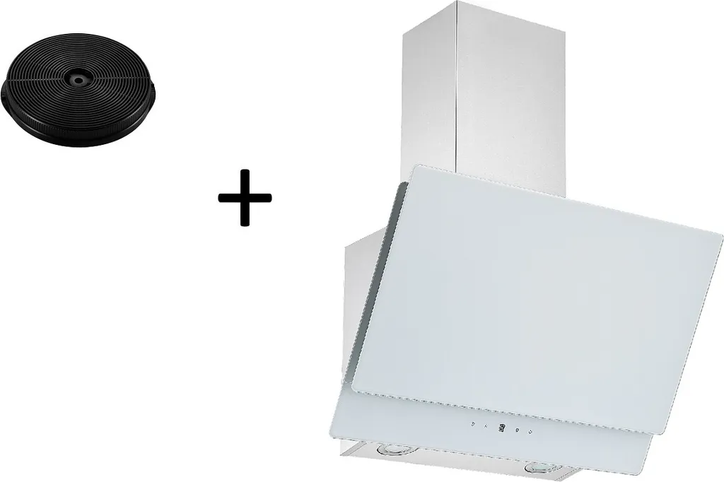 Respekta Dunstabzugshaube Schräghaube CH77060WA Kopffrei Glas 60 Cm Weiß LED + Filter 3 Respekta Dunstabzugshaube Schräghaube CH77060WA Kopffrei Glas 60 Cm Weiß LED + Filter