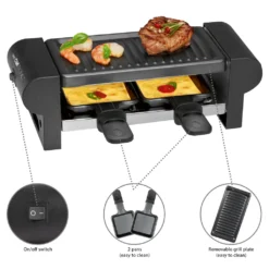 Clatronic Raclette Grill RG 3592 Schwarz / Party / Ideal Für 2 Personen / Tischgrill / Cool Touch-Gehäuse / Antihaftbeschichtet -Kaufland Verkäufe 457f5d8d5b225d174d0eddd9e52a5f72