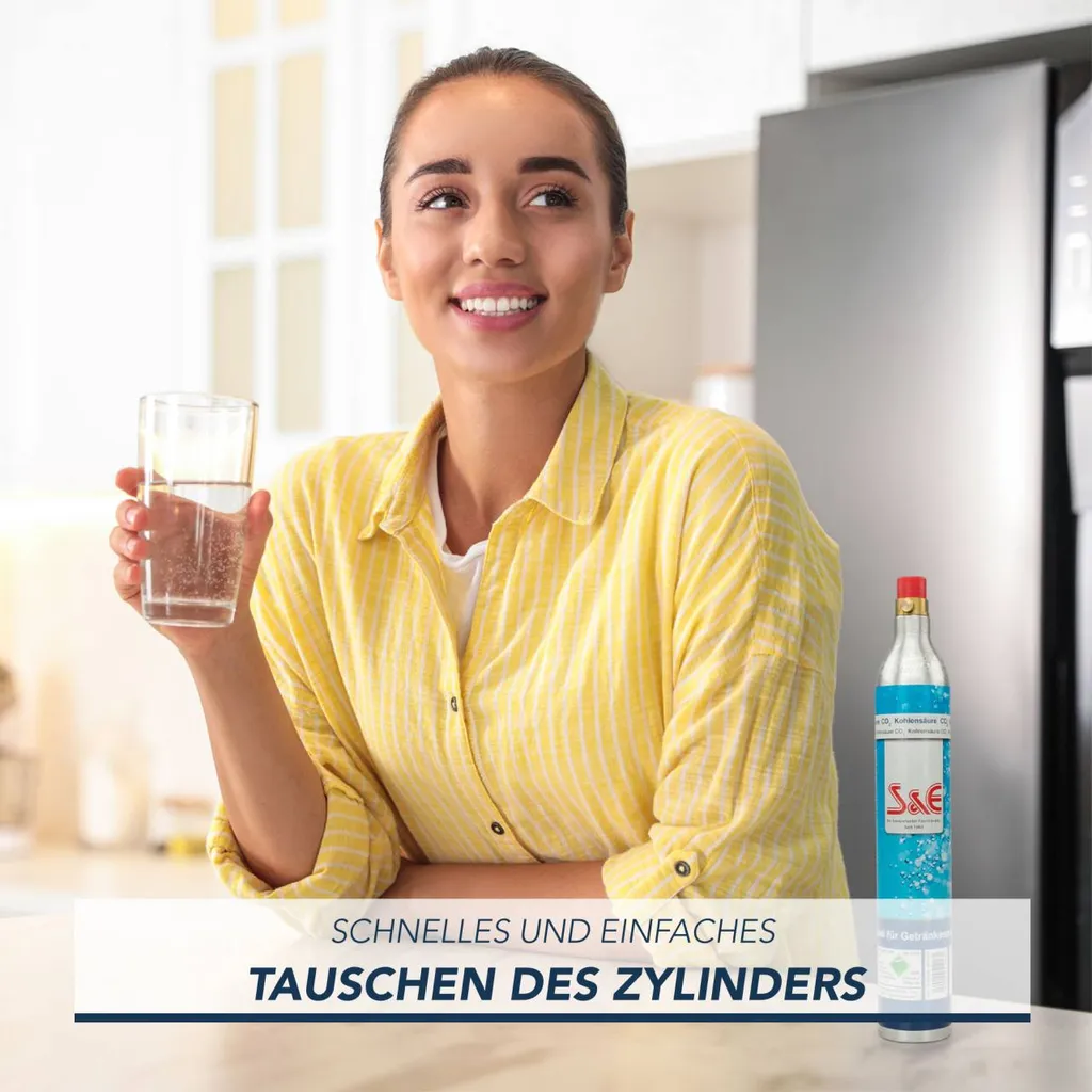 2 X CO2 Reserve-Zylinder Für 425g | 60l Sprudel-Wasser - Kohlensäure Nachfüll-Flasche Kompatibel Mit Soda Wasser-Sprudler 12 2 X CO2 Reserve-Zylinder Für 425g | 60l Sprudel-Wasser - Kohlensäure Nachfüll-Flasche Kompatibel Mit Soda Wasser-Sprudler – Bild 10
