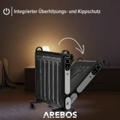 AREBOS Mica Konvektor 2000 W | Wärmewellenheizer | Elektroheizung | Konvektor-Heizung | Mobile Elektroheizung Energiesparend | Leise Heizung | Mobiler Elektro Heizlüfter Mit 2 Heizstufen | Schwarz -Kaufland Verkäufe 4642eb9243013a1bfd2c0d2477745908