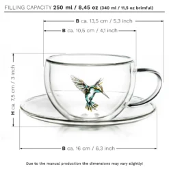 Creano 6er-Set Thermo-Tasses "Hummi" Für Tee/Latte Macchiato, Doppelwandig, Mit Kolibri-Muster | 250ml In Exklusiver Geschenkpackung -Kaufland Verkäufe 467b3f67b41060f49ecc8727e4c05e8f