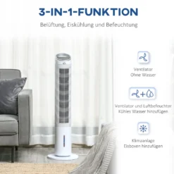 HOMCOM Luftkühler Mit Wasserkühlung Fernbedienung Turmventilator Standventilator Mit Luftbefeuchtung Klimagerät 8h Timer Nutzungsraum 20㎡ 60W ABS Weiß Ø30 X 100,8H Cm 16 HOMCOM Luftkühler Mit Wasserkühlung Fernbedienung Turmventilator Standventilator Mit Luftbefeuchtung Klimagerät 8h Timer Nutzungsraum 20㎡ 60W ABS Weiß Ø30 X 100,8H Cm -Kaufland Verkäufe 467b4bc4473a0b268299ce029b2c0df8
