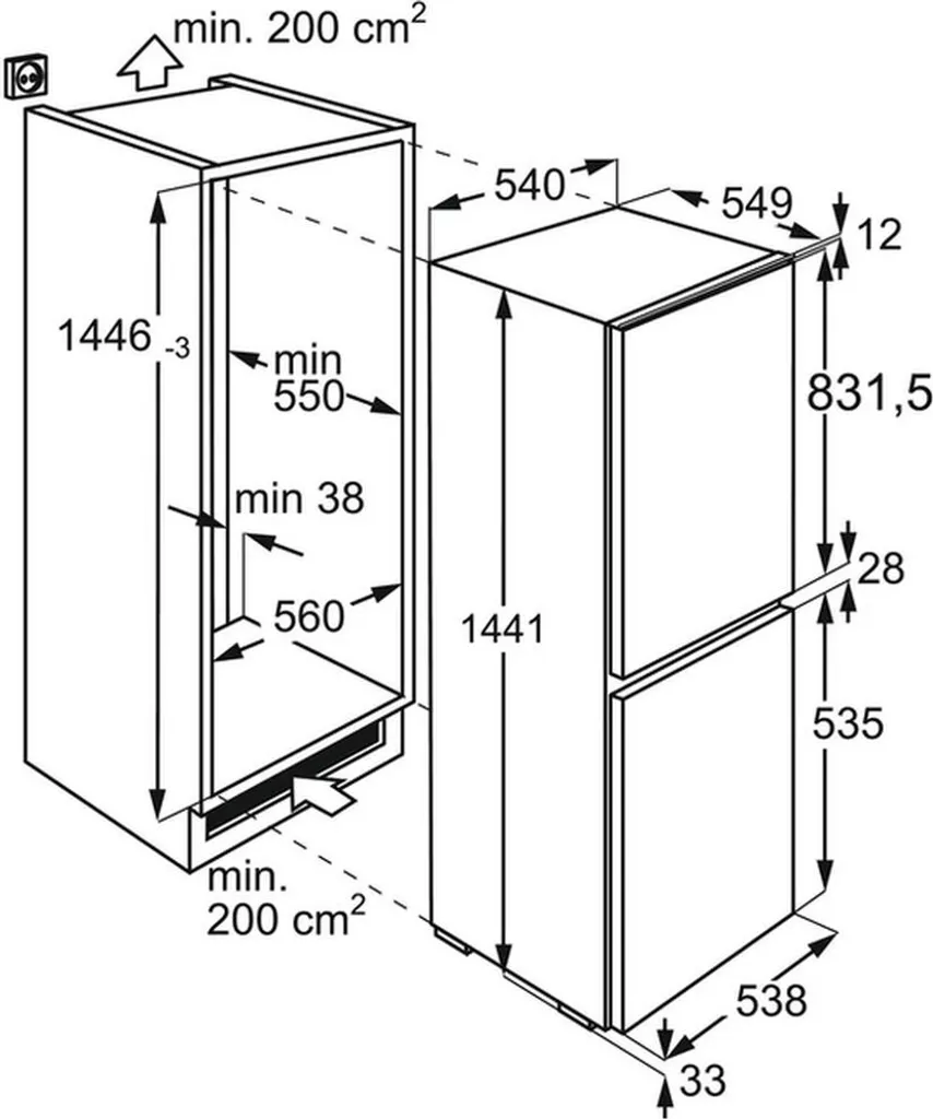 AEG 933033532 SCB614F1LS KUEhl-Gefrierkombination Integ 4 AEG 933033532 SCB614F1LS KUEhl-Gefrierkombination Integ – Bild 2