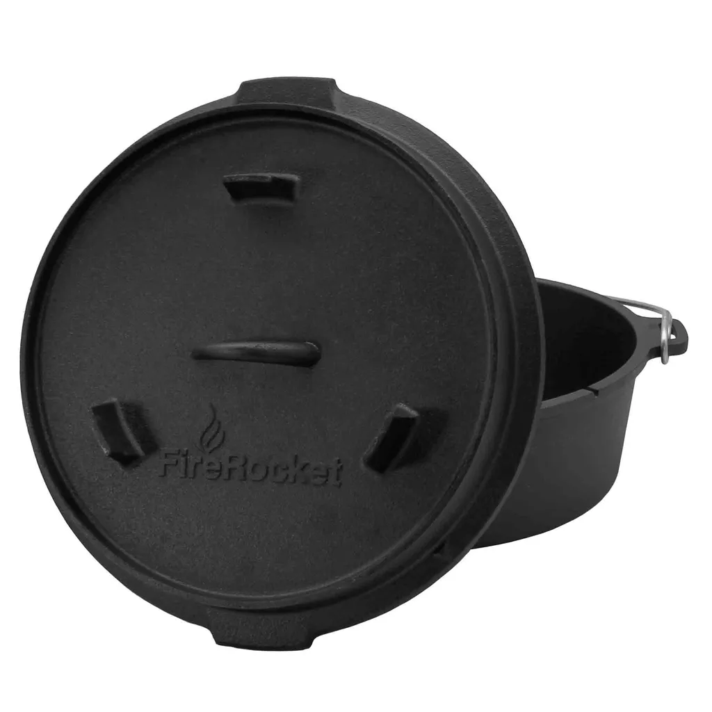 FireRocket Dutch Oven 6qt 5,5L Ohne Füße Premium Gusseisen Schmortopf Gusstopf Feuertopf Bräter Eingebrannt Niederländischer Kochtopf Verschiedene Größen 5 FireRocket Dutch Oven 6qt 5,5L Ohne Füße Premium Gusseisen Schmortopf Gusstopf Feuertopf Bräter Eingebrannt Niederländischer Kochtopf Verschiedene Größen – Bild 3